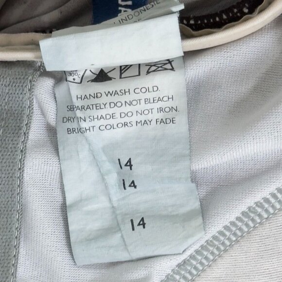 JANTZEN CLASSIC Women's Swimsuit 1-Piece Nylon Brown Floral Breathable Size 14 - Picture 8 of 9